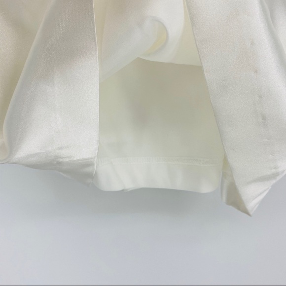 Hailey Logan Adrianna Papell White Cream One Shoulder Satin Ruffle Dress Large - Picture 6 of 10